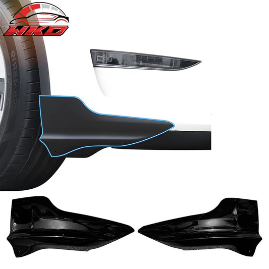 Wholesale 20-25 Tesla Model Y PP Front Bumper Splitters Corner Winglets - Gloss Black