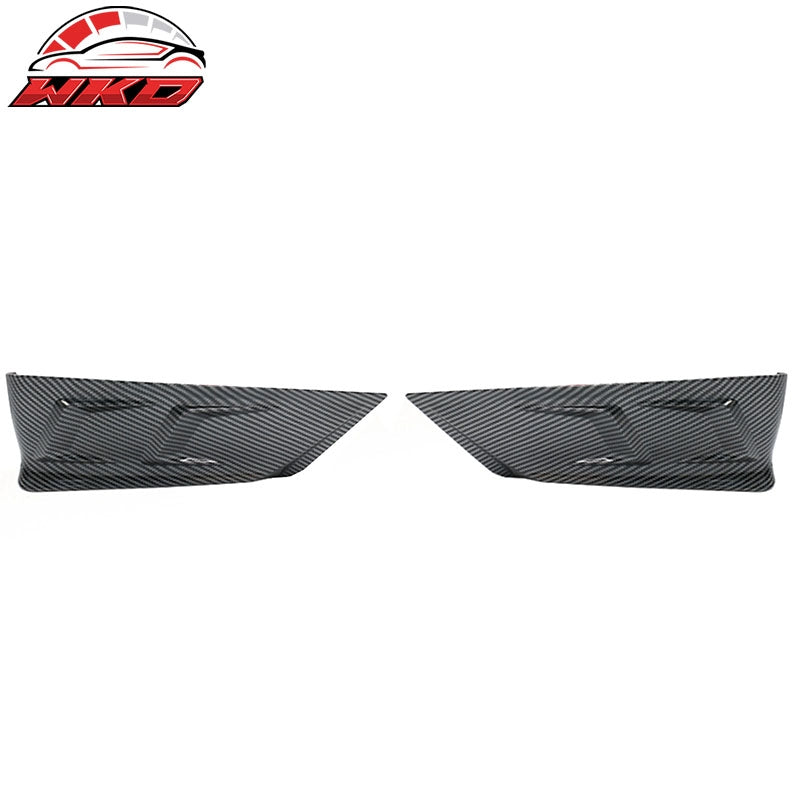 Fits 20-25 Tesla Model Y Gloss Black Carbon Fiber Print Rear Bumper Splitters PP