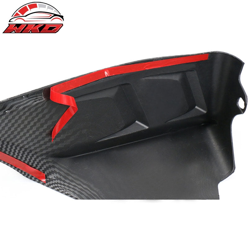 Fits 20-25 Tesla Model Y Gloss Black Carbon Fiber Print Rear Bumper Splitters PP