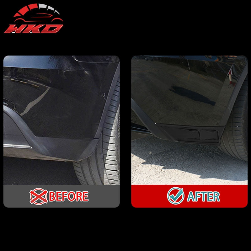 Fits 20-25 Tesla Model Y Matte Black Rear Bumper Spoiler Splitters PP 2PCS Apron