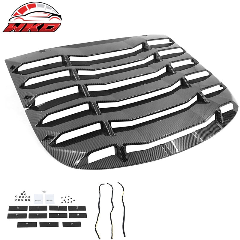 Fits 20-24 Tesla Model Y Rear Window Louver Sun Shade Cover Carbon Fiber Print