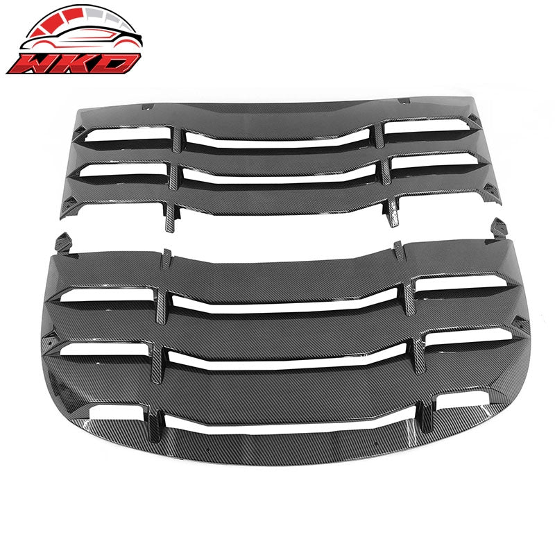Fits 20-24 Tesla Model Y Rear Window Louver Sun Shade Cover Carbon Fiber Print