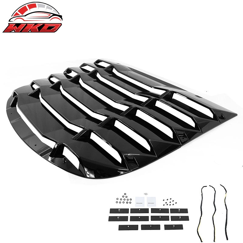 Fits 20-24 Tesla Model Y Rear Window Louver Sun Shade Cover Vent Gloss Black 2PC