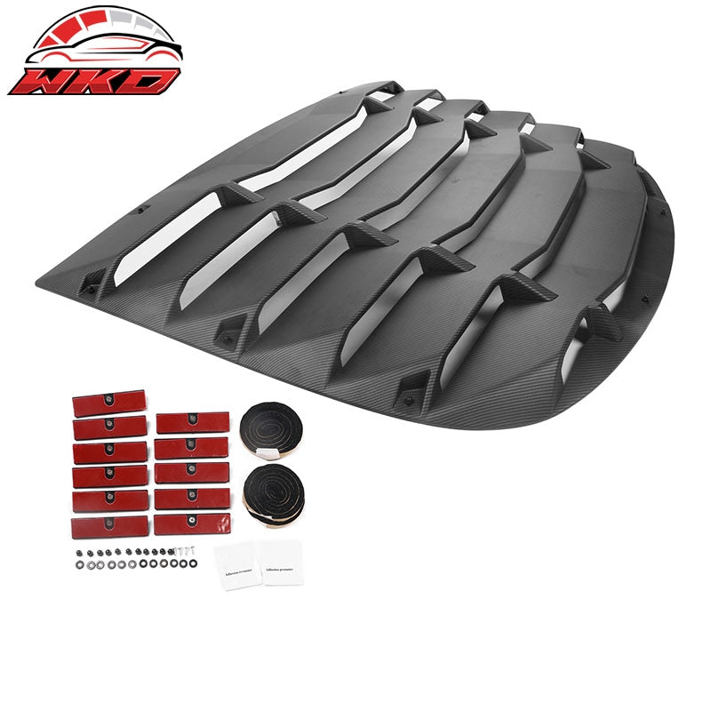Fits 20-24 Tesla Model Y Rear Window Louver Shade Cover Matte Carbon Fiber Print