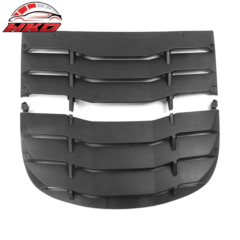 Fits 20-24 Tesla Model Y Rear Window Louver Shade Cover Matte Carbon Fiber Print