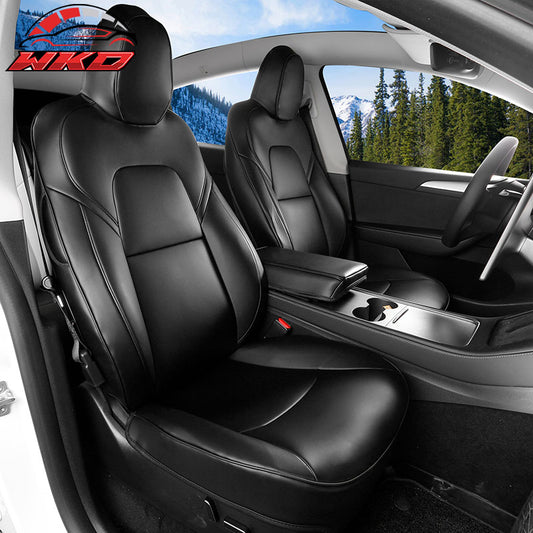 Wholesale 20-25 Tesla Model Y 5-Passenger Seat Covers Cushion Protector Leather Black