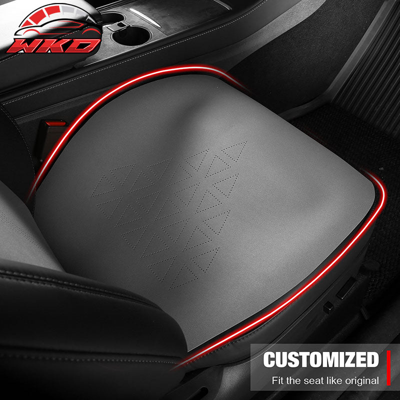 Fits 20-25 Tesla Model Y V1 Seat Covers Cushion Protector Suede Leather Gray