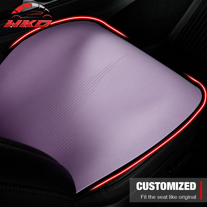 Fits 20-25 Tesla Model Y V2 Seat Covers Cushion Protector Suede Leather Purple