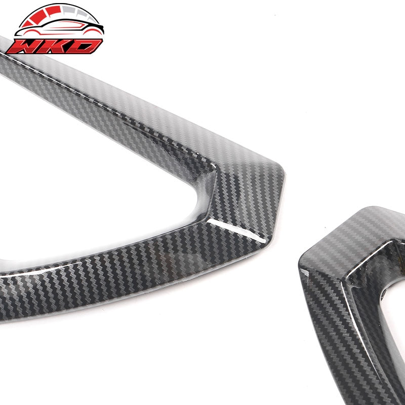 Fits 20-23 Tesla Model Y Carbon Fiber Print Side Fender Camera Vent Cover Trim
