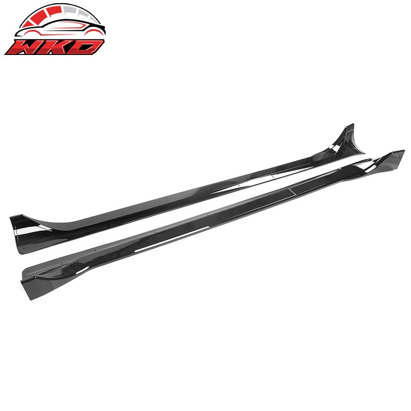 Fits 20-25 Tesla Model Y Gloss Black Side Skirts Extension Splitter Rocker Panel