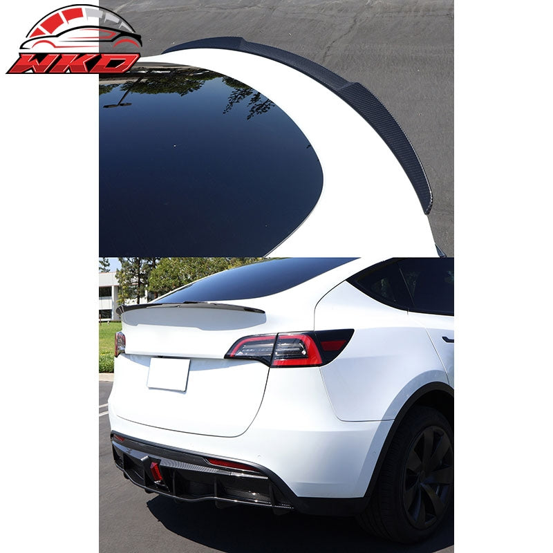 Dry Carbon Fiber Fits 20-25 Tesla Model Y Trunk Spoiler Rear Deck Lid Boot Wing