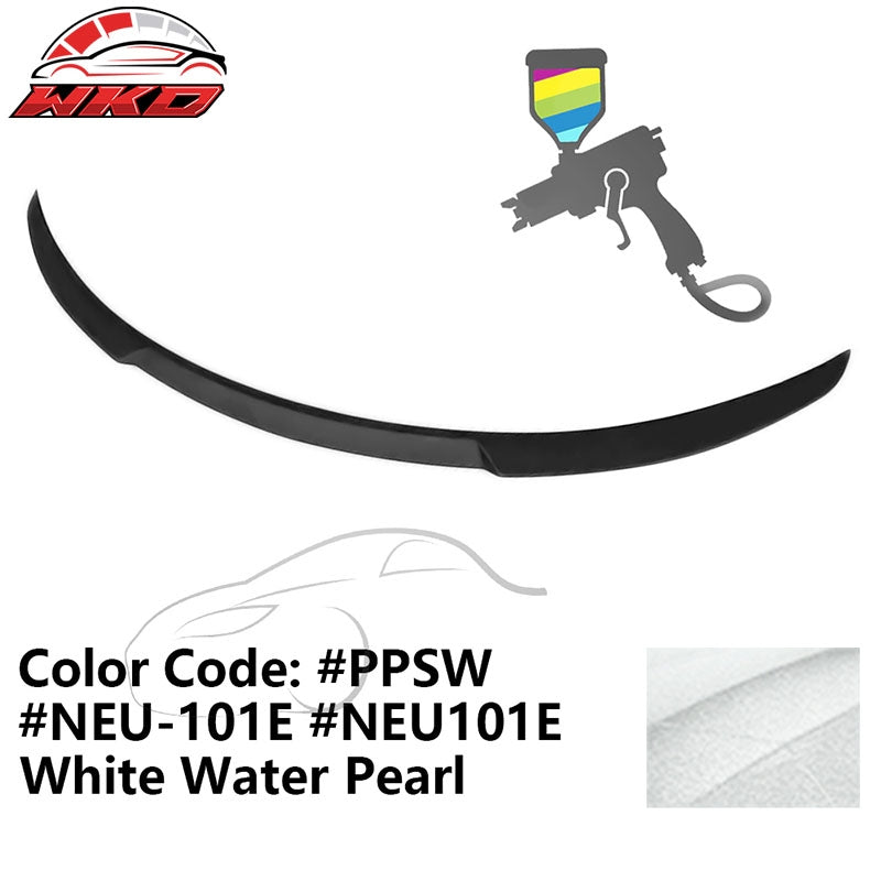 Fits 20-25 Tesla Model Y Trunk Spoiler Painted #PPSW White Rear Decklid ABS Wing