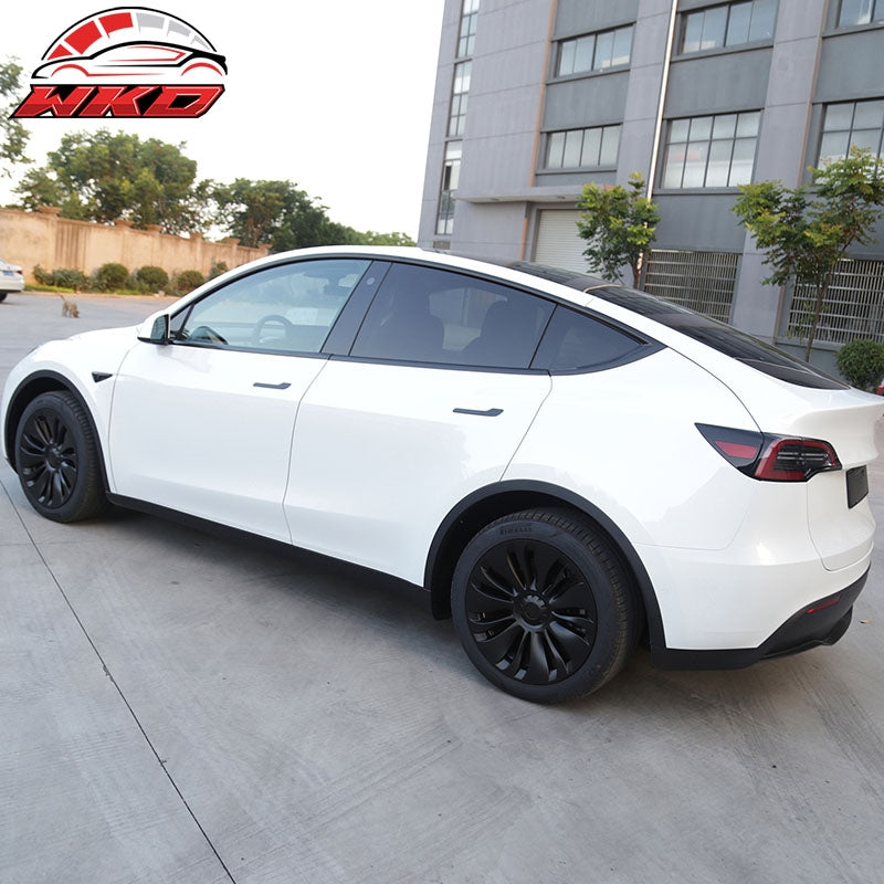 For 20-24 Tesla Y 19'' Uberturbine Wheel Cover Hubcaps Rim Trim Matte Black 4PCS