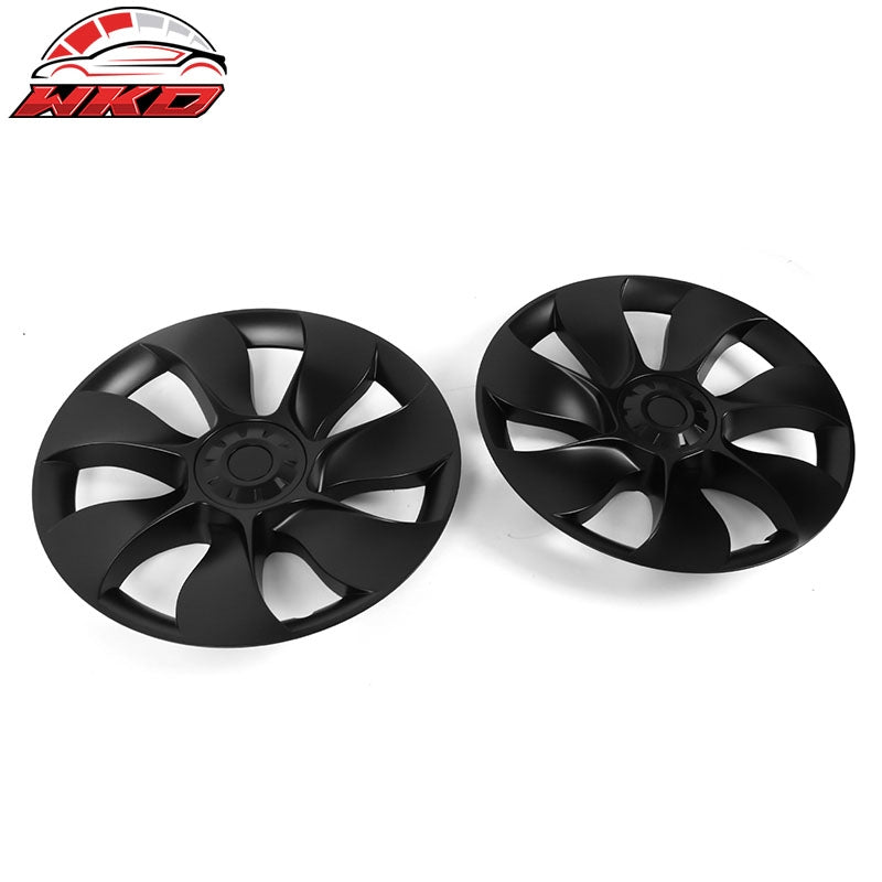 Fits 20-24 Tesla Model Y 19'' Symmetry Design Wheel Covers Hubcaps Matte Black
