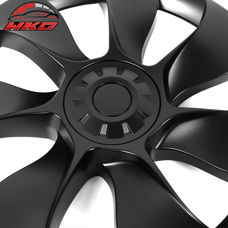 Fits 20-24 Tesla Model Y 19'' Symmetry Design Wheel Covers Hubcaps Matte Black