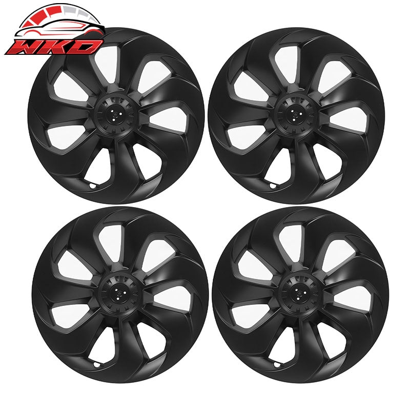 Wholesale 20-24 Tesla Model Y 19'' Large Blade Wheel Hubcaps Rim Cover Matte Black 4PC