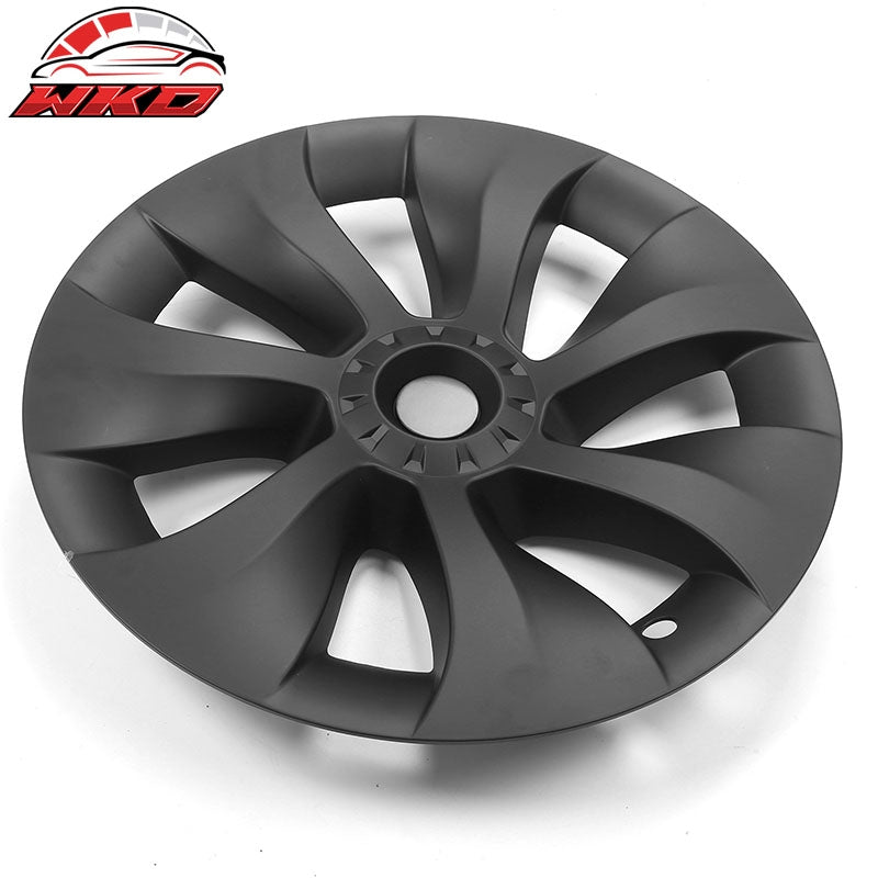 Fits 20-24 Tesla Model Y 19'' Cyclone Wheel Hubcaps Rim Covers Matte Black 4PCS
