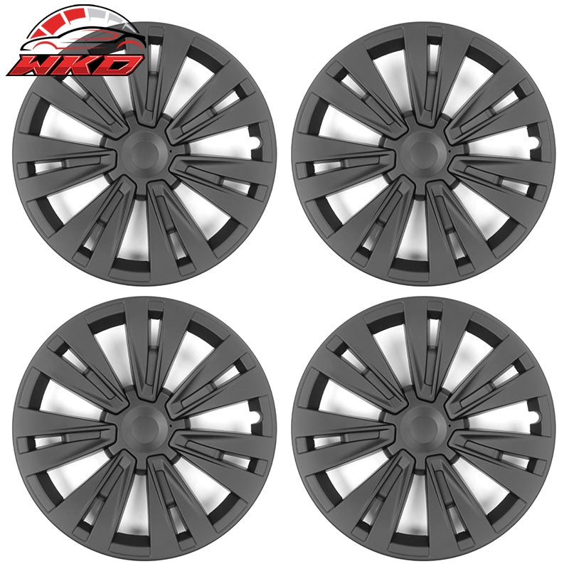 Wholesale 20-24 Tesla Model Y 19'' X Plaid Wheel Hubcaps Rim Covers Matte Black 4PCS