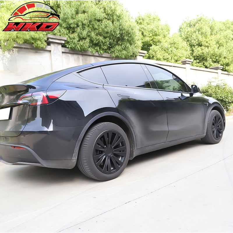 Fits 20-24 Tesla Model Y 19'' X Plaid Wheel Hubcaps Rim Covers Matte Black 4PCS