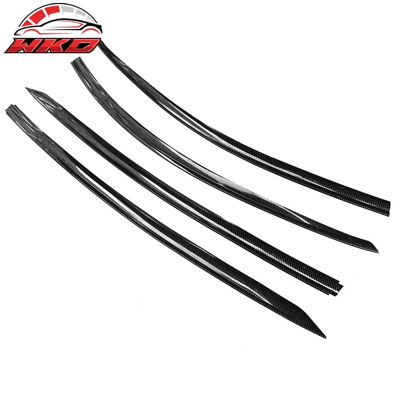 Wholesale 20-25 Tesla Model Y ABS Window Visor Sun Rain Guard Gloss Carbon Fiber Print