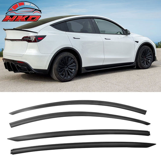 Wholesale 20-25 Tesla Model Y ABS Tape-on Window Visor Sun Rain Guard 4PCS Matte Black