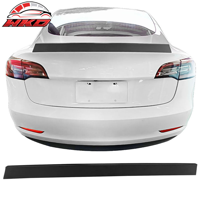 Fits 17-23 Tesla Model 3 Rear Trunk Deck Lid Spoiler Wing Lip ABS Matte Black