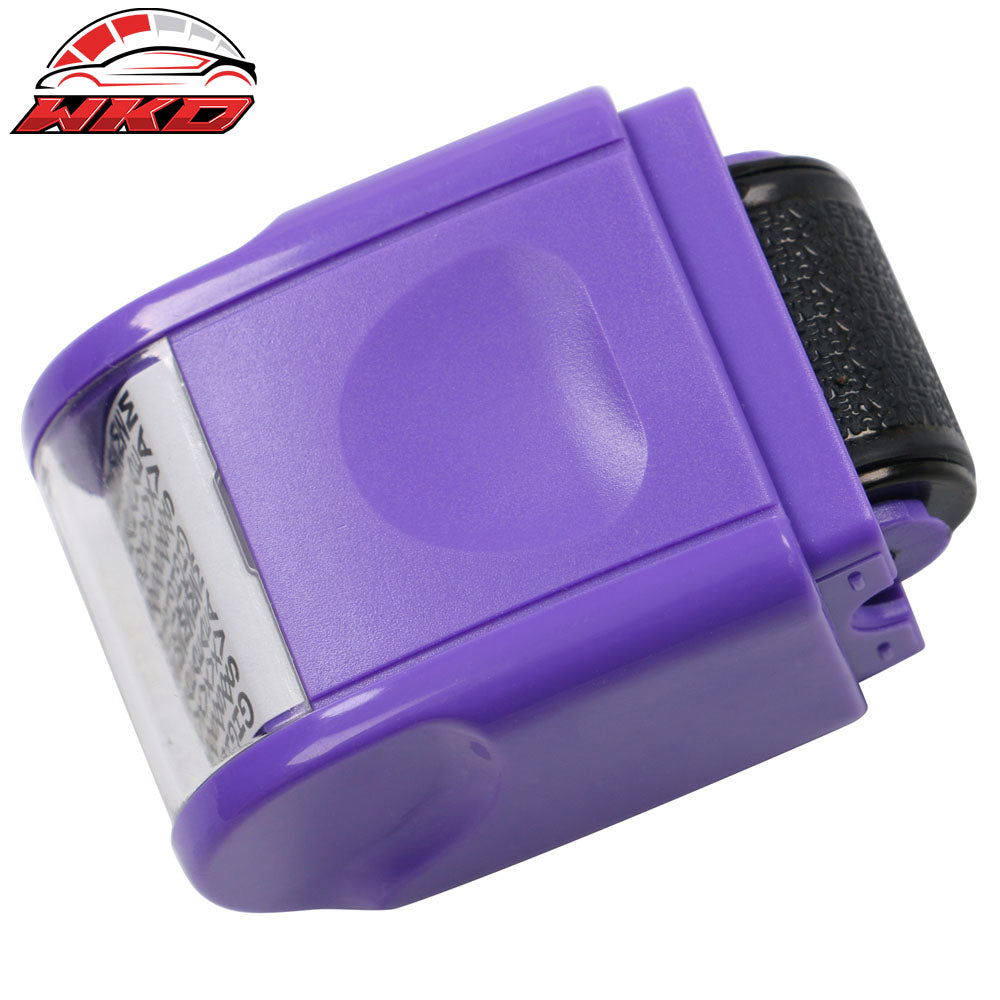 Wholesale 0.67in ID Protection Guard Wide Roller Stamp w/ 3ink Refill Purple - Bulk Orders & Dealer Pricing Available - Wikond Auto