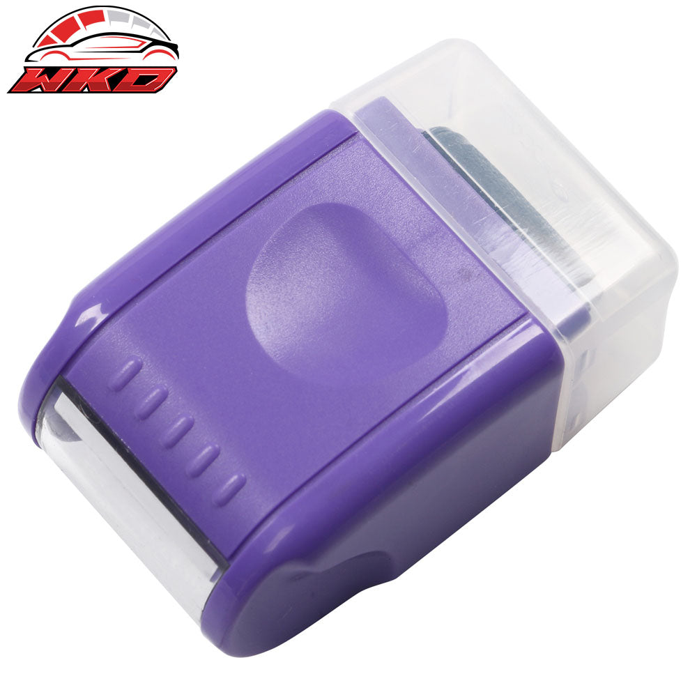 Wholesale 0.67in ID Protection Guard Wide Roller Stamp w/ 3ink Refill Purple - Bulk Orders & Dealer Pricing Available - Wikond Auto