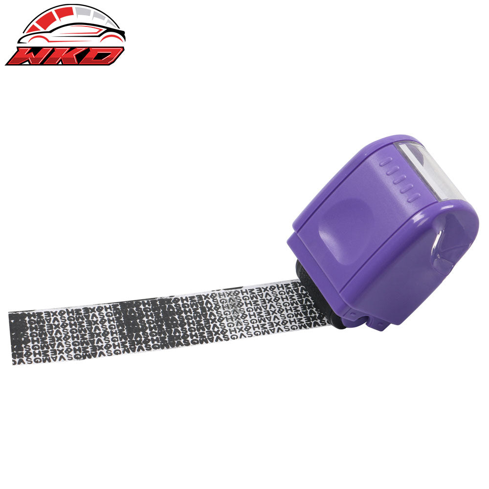 Wholesale 0.67in ID Protection Guard Wide Roller Stamp w/ 3ink Refill Purple - Bulk Orders & Dealer Pricing Available - Wikond Auto