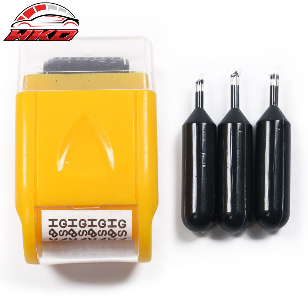Wholesale 0.67in ID Protection Guard Wide Roller Stamp w/ 3ink Refill Yellow - Bulk Orders & Dealer Pricing Available Default Title - Wikond Auto