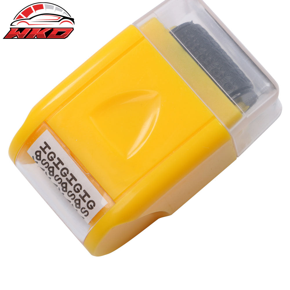 Wholesale 0.67in ID Protection Guard Wide Roller Stamp w/ 3ink Refill Yellow - Bulk Orders & Dealer Pricing Available - Wikond Auto