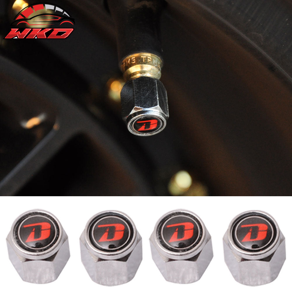 4X Tire Wheel Rims Stem Air Valve Caps Cover Car Truck Silver Aluminum