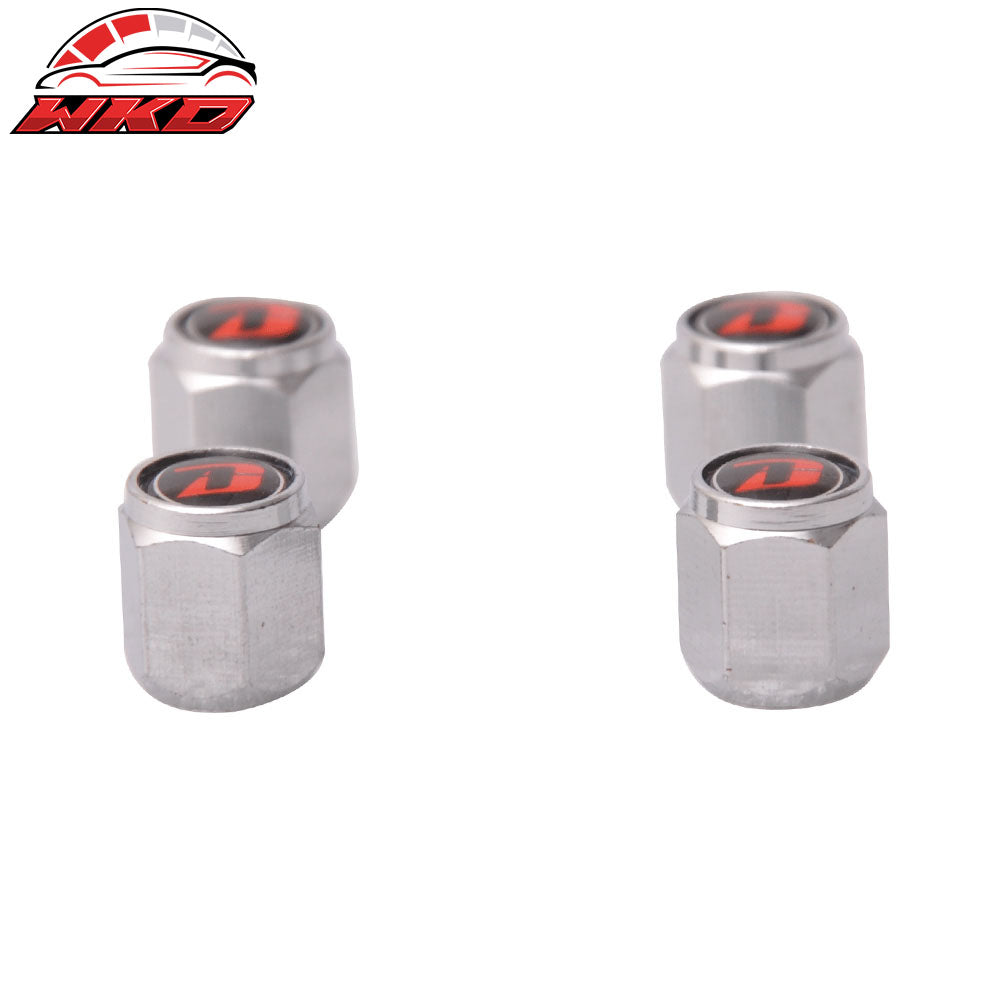 4X Tire Wheel Rims Stem Air Valve Caps Cover Car Truck Silver Aluminum