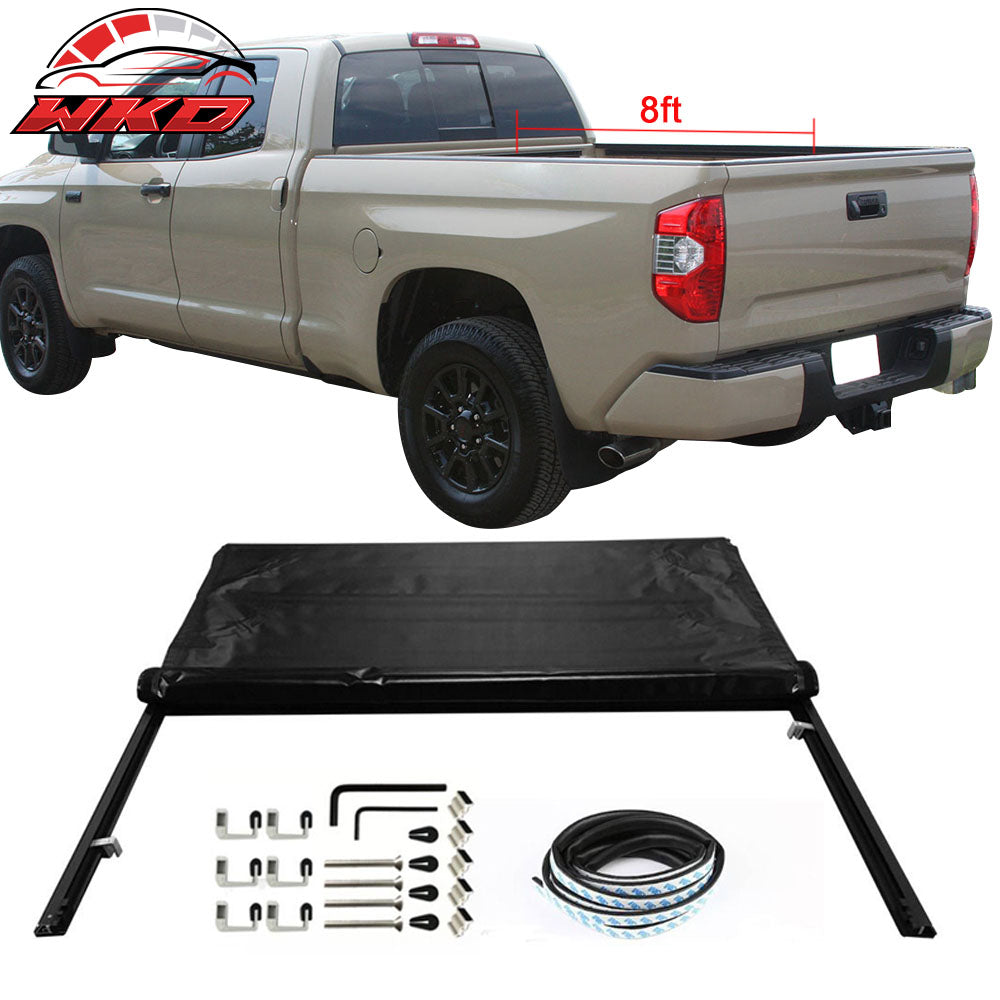 Fits 14-21 Toyota Tundra Roll Up 8Ft Long Bed Soft Truck Bed Tonneau Cover