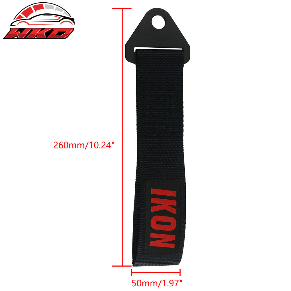 5700lbs Universal Black Tow Strap Decorative Racing Trailer Belt With IKON Logo