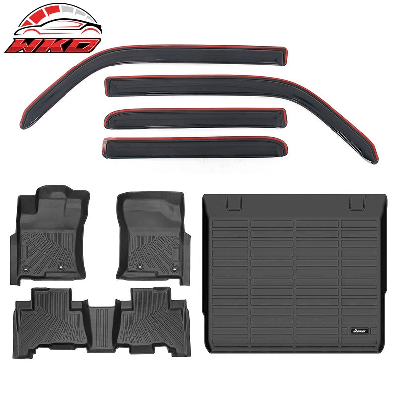 Wholesale For 10-12 Toyota 4Runner Floor Mats Carpet + Trunk Mat + In Channel Window Visor