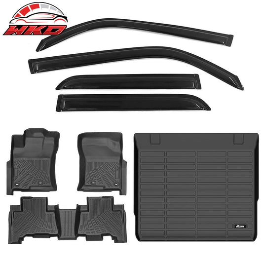 Wholesale For 2010-2012 Toyota 4Runner Floor Mats Carpets + Trunk Mat + Slim Window Visors - Wikond Auto