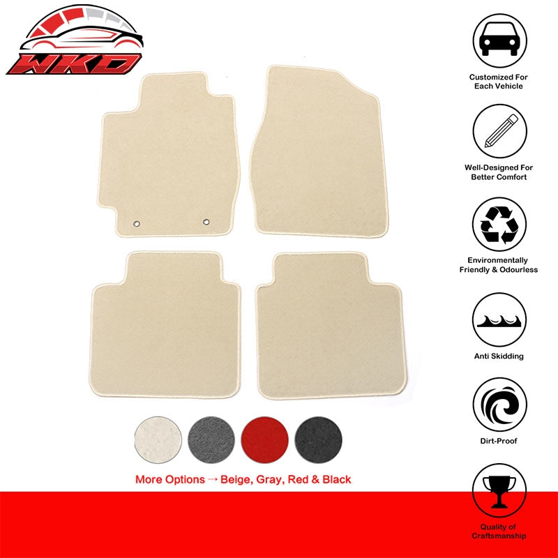 Fits 02-06 Toyota Camry Car Floor Mats Liner Front Rear Nylon Beige Carpets 4PCS