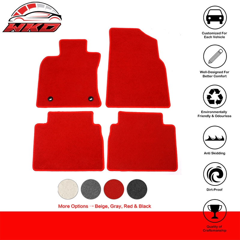 Fits 18-24 Toyota Camry Car Floor Mats Liner Front Rear Nylon Red Carpets 4PC