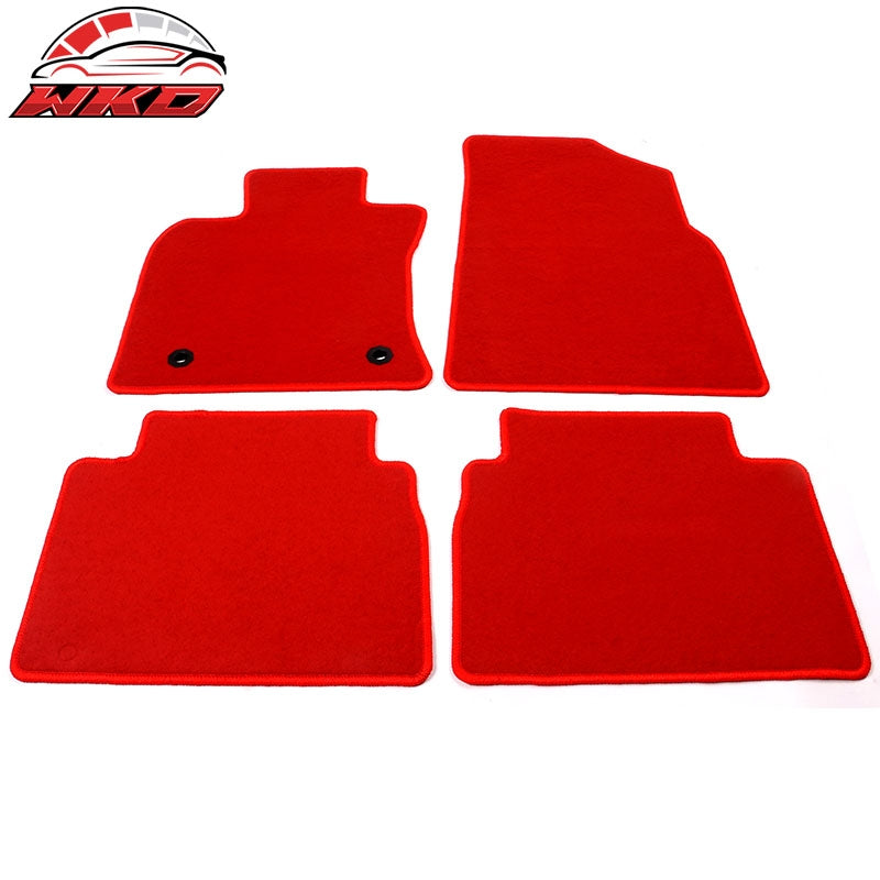 Fits 18-24 Toyota Camry Car Floor Mats Liner Front Rear Nylon Red Carpets 4PC