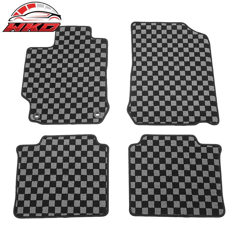 Wholesale 12-17 Toyota Camry Floor Mats Non-Slip Carpets Checkered Black Gray Plaid