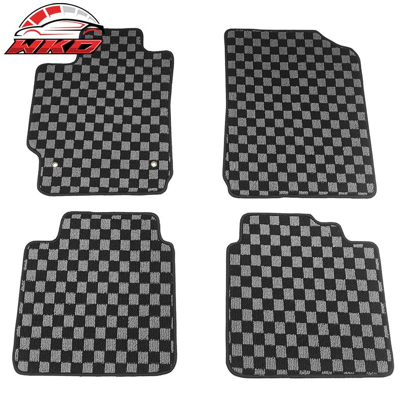 Wholesale 07-11 Toyota Camry Floor Mats Non-Slip Carpets Checkered Black Gray Plaid