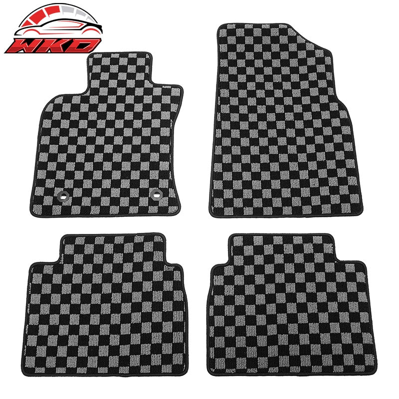 Wholesale 18-24 Toyota Camry Floor Mats Non-Slip Carpets Checkered Black Gray Plaid