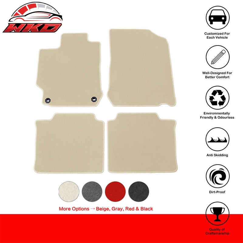 Fits 12-17 Toyota Camry Floor Mats Nylon Beige Non-Slip Auto Carpets 4Pcs Set