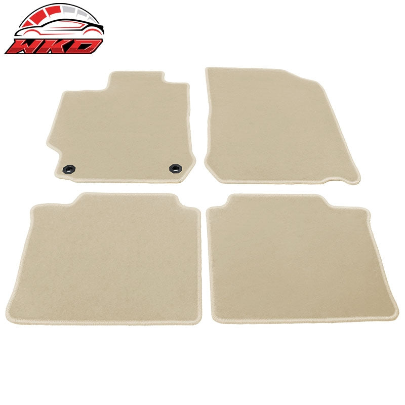 Fits 12-17 Toyota Camry Floor Mats Nylon Beige Non-Slip Auto Carpets 4Pcs Set