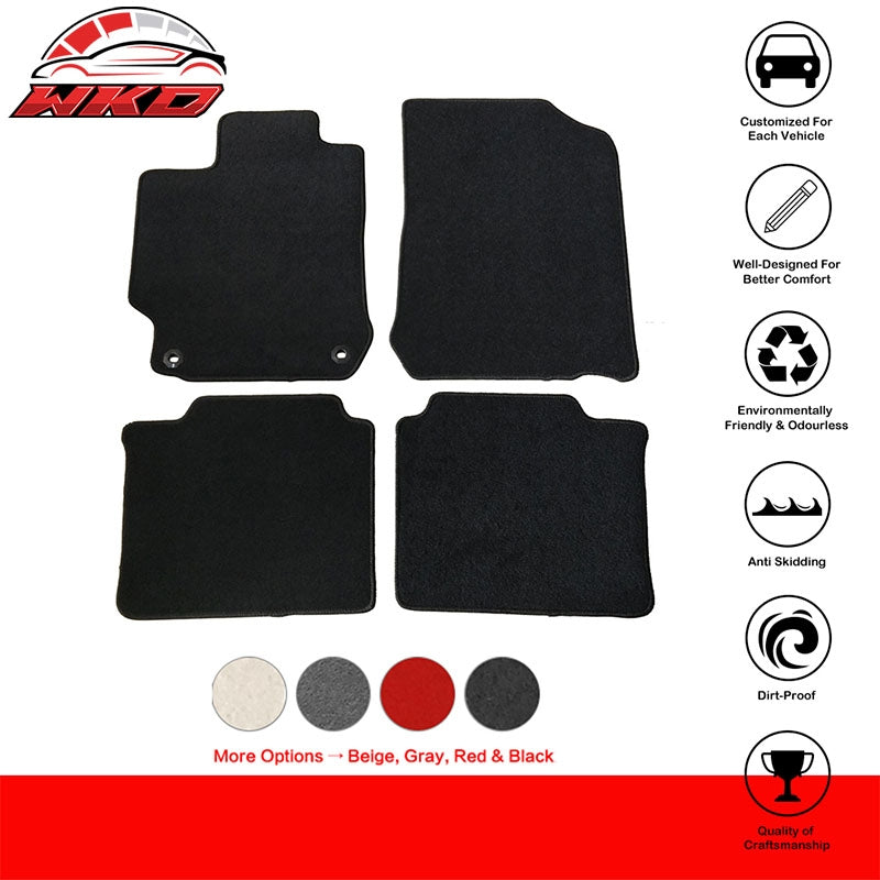 Fits 12-17 Toyota Camry Floor Mats Nylon Black Non-Slip Auto Carpets 4Pcs Set
