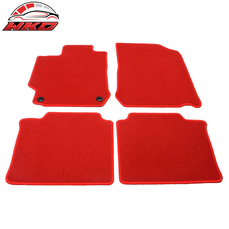 Fits 12-17 Toyota Camry Floor Mats Nylon Red Non-Slip Auto Carpets 4Pcs Set