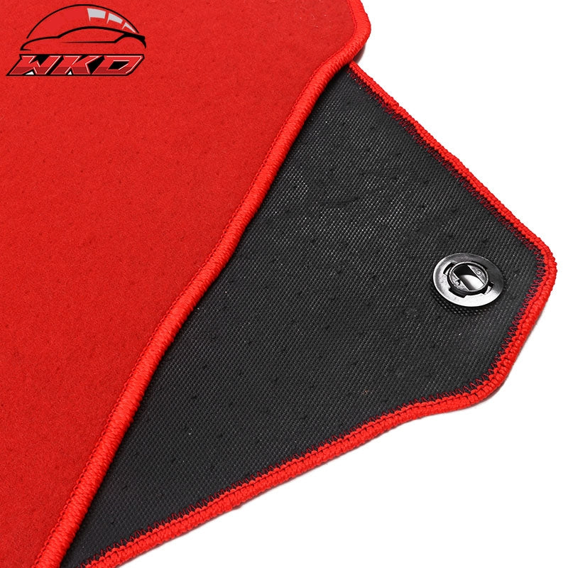 Fits 12-17 Toyota Camry Floor Mats Nylon Red Non-Slip Auto Carpets 4Pcs Set