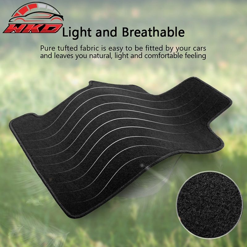 Fits 07-11 Toyota Camry Floor Mats Nylon Black Non-Slip Auto Carpets 4PC Set