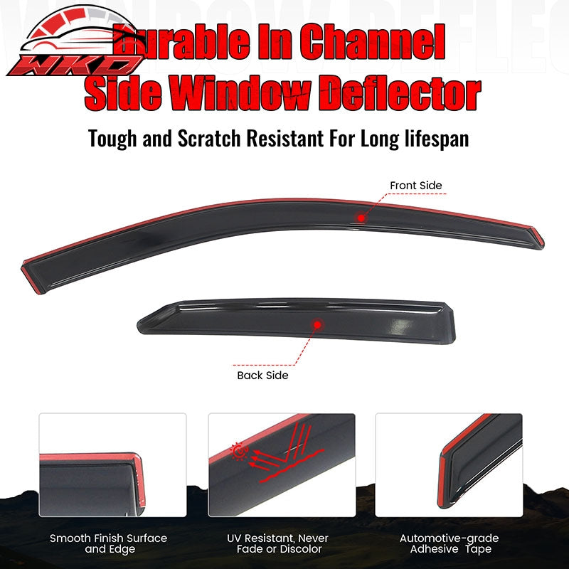 Fits 15-17 Toyota Camry In-Channel Window Visors Vent Rain Sun Guards Deflectors